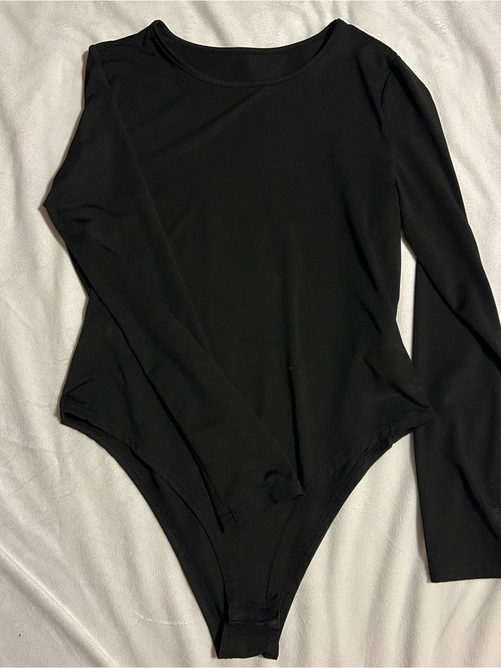 SHEIN Black Long Sleeve Bodysuit Top